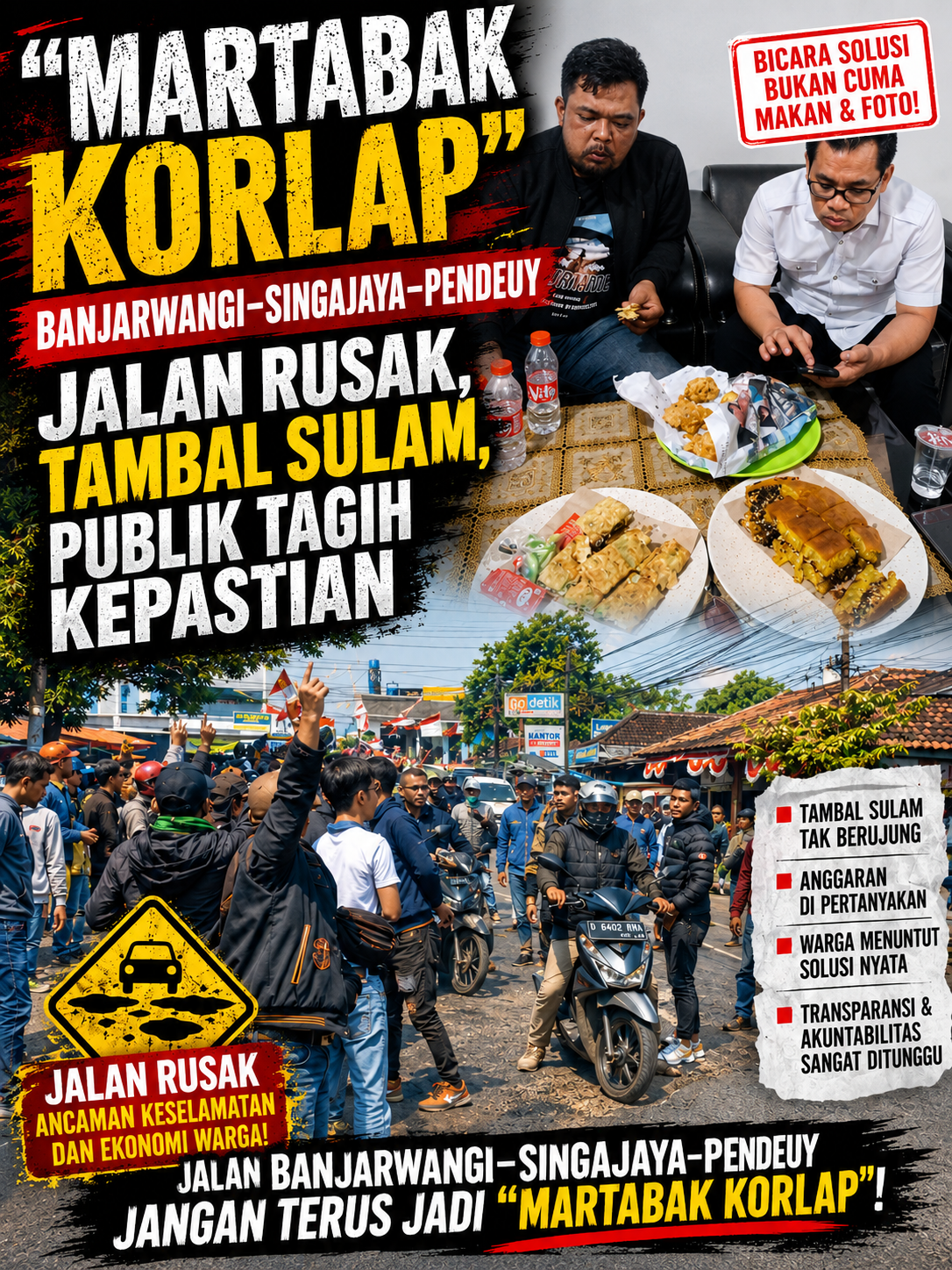 “Martabak Korlap” Banjarwangi–Singajaya–Pendeuy Jalan Rusak, Tambal Sulam, Publik Tagih Kepastian