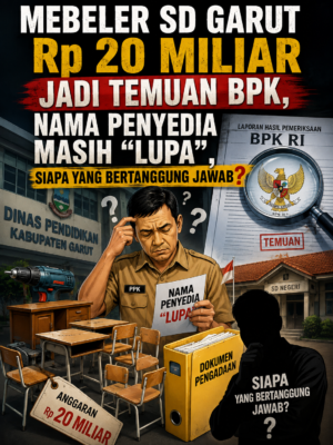 MEBELER SD GARUT Rp 20 MILIAR JADI TEMUAN BPK, NAMA PENYEDIA “LUPA” SIAPA BERTANGGUNG JAWAB?