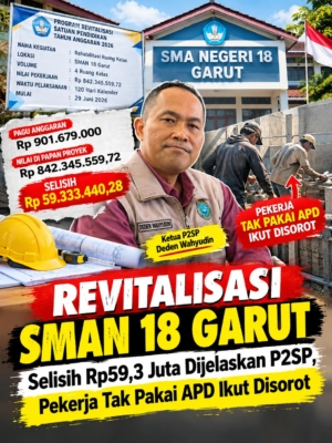 Revitalisasi SMAN 18 Garut Selisih Rp59,3 Juta Dijelaskan P2SP, Pekerja Tak Pakai APD Ikut Disorot