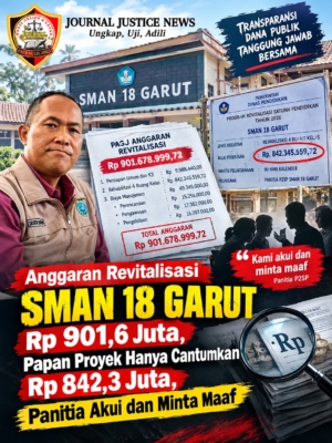 Anggaran Revitalisasi SMAN 18 Garut Rp 901,6 Juta, Papan Proyek Hanya Cantumkan Rp 842,3 Juta, Panitia Akui dan Minta Maaf