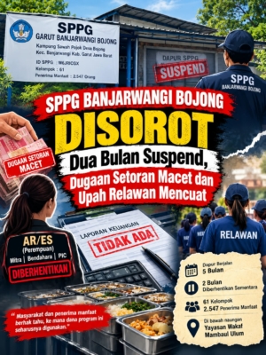 SPPG Banjarwangi Bojong Disorot, Dua Bulan Suspend, Dugaan Setoran Macet dan Upah Relawan Mencuat
