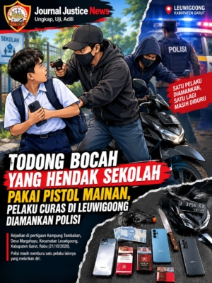 Todong Pelajar 12 Tahun dengan Pistol Mainan, Satu Terduga Pelaku Curas di Leuwigoong Ditangkap