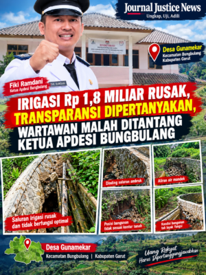 Irigasi Rp 1,8 Miliar Rusak, Transparansi Dipertanyakan, Wartawan Malah Ditantang Ketua Apdesi Bungbulang